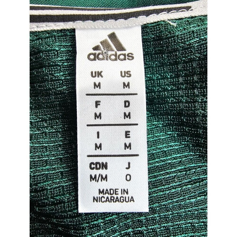 Adidas Size Medium Men's Green V Neck Embroidered Logo Football Jersey NWT - Picture 4 of 11